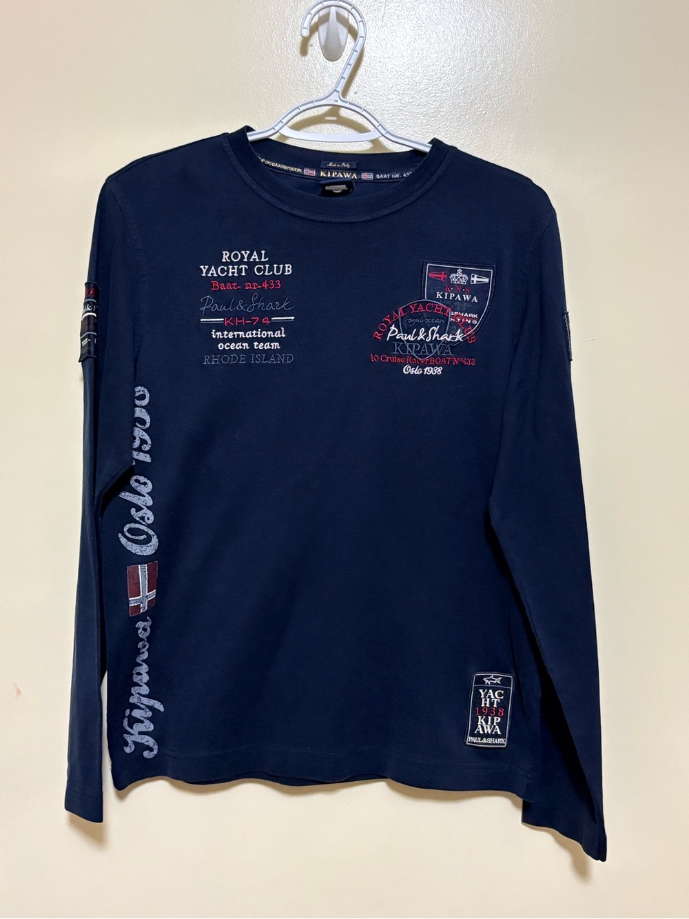 Paul & Shark Navy Long-Sleeve Royal Yacht Club Graphic Tee
